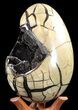 Septarian Dragon Egg Geode - Black Crystals #37283-2